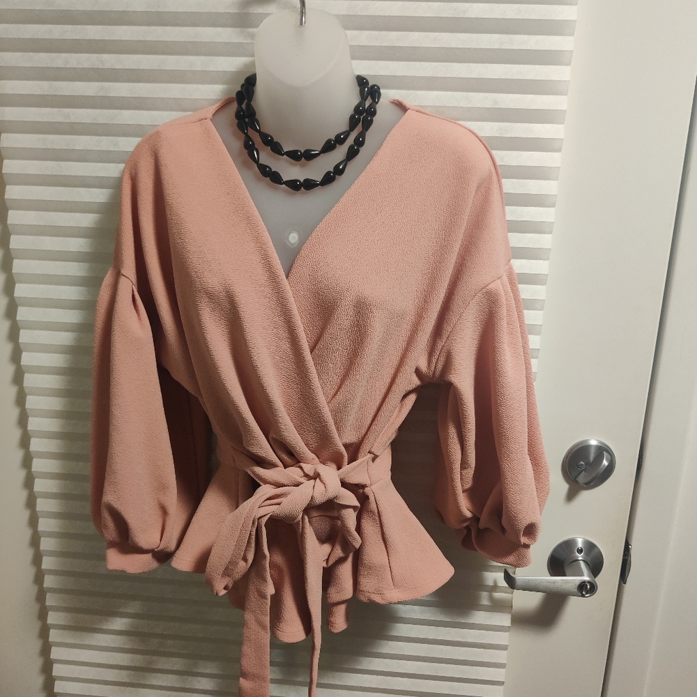 Retro Sweetheart Pale Pink Blouse-NEW